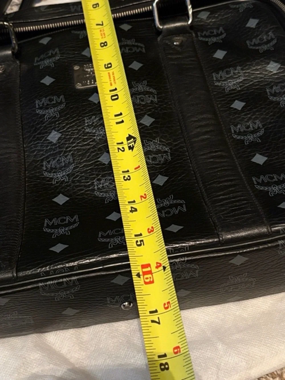 MCM Black Monogram Briefcase